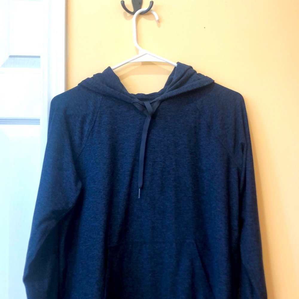 Outdoor voices navy cloud knit hooded pullover